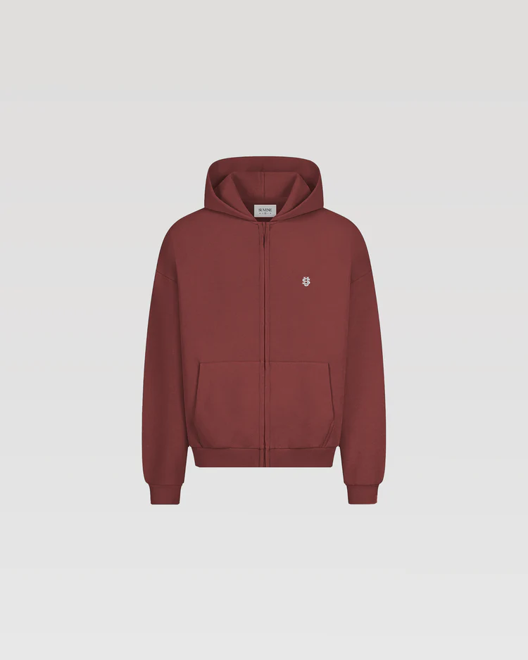 SU Zipper Maroon Hoodie - SUVENE SU Zipper Maroon Hoodie - SUVENE