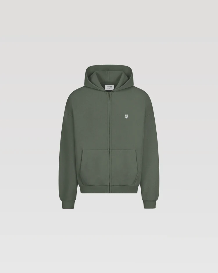 SU Zipper Green Hoodie - SUVENE SU Zipper Green Hoodie - SUVENE